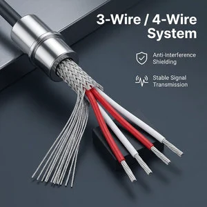 Waterproof PT100 Temperature Sensor Thermocouple RTD Probe 3 Wires Stainless Steel Thermal Resistance for Industrial Ovens