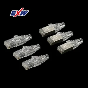 RJ45 Cat5 Cat6 8P8C Connector 8 Gold Ethernet Plug With Copper Contact ABS Housing Shielded/Unshielded For Network