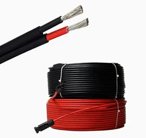 Huatai PV IEC 60227 1KV 4mm2 XLPO Heat Resistant Sheath Tinned Copper Double Core Red Black Solar Electrical Cable Stranded CCC