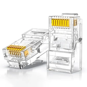 8P8C UTP RJ45 Connectors Network None Pass Through Connector Factory Price for Cat5e Cat6 Ethernet Cable