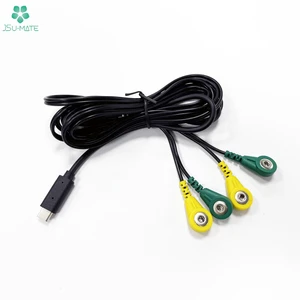 Factory USB C To 3.5mm 3.9mm 4.0mm Female Snap 4 Leads Wire EMG ECG EKG 4.0mm Snap Electrode Cable