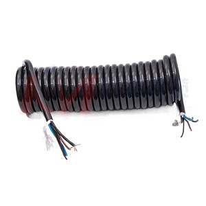 Special Flat Telescopic Copper Conductor Spiral Cables for Stage Machinery Equipment Power Spring Cables PU Jacket Kai Mei Cable