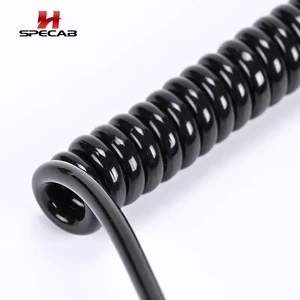 Flexible TPU PUR Spiral Coiled Control Cable 2 3 4 5 7 8 Core Retractable Signal Wire for CNC Robot Medical Automation CE