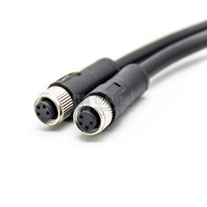 Ip67 M8 Connector 4 Pin a Code Metal with Cable Female Straight Industrial Wire Cable Connector Waterproof