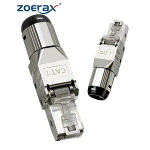 ZOERAX Tool-Free Alloy Shielded Ethernet RJ45 Connector Cat7 Modular Plug Network Field Termination FTP Easy Installation