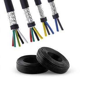 Pure Copper RVVP Shielded Cable 2-34 Core 0.15-2.5 Sq Mm Signal Control Cable For Building Communication & Outdoor Engineering