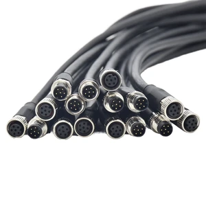Circular 6 Pin PVC Unshielding Cable Electrical Waterproof Molding M8 Connector