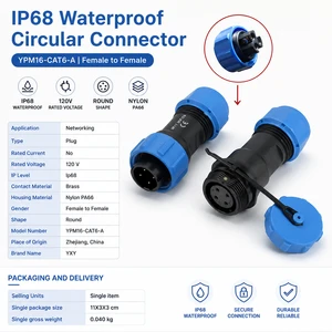 Wholesale IP68 Waterproof RJ45 CAT6 STP Connector Outdoor CCTV Ethernet Coupler Industrial Marine Network Connectors Brass
