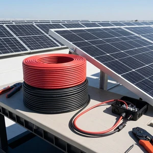 TUV Certified 4mm2 6mm2 DC Solar Cable XLPO Insulation Tinned Copper PV Wire for Solar Panel System