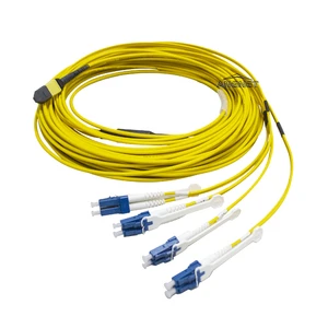 MPO/MTP To LC Harness Cable SingleMode 8core MPO/MTP To 4 LC UPC Duplex 8 Fibers With Pull Push Tab