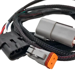 High Temperature Resistant Braided Sleeve Auto Connector Waterproof Cable Assembly