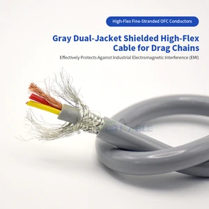 Oil Resistant Towing Cable 4/5/6 Core Oil Resistant High Flexibility Cable Acid and Alkali Resistant Mobile Towing Cable