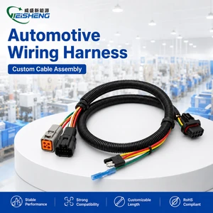 Custom Deutsch DT Series Multi-Connector Automotive Wiring Harness with Corrugated Tube Protection