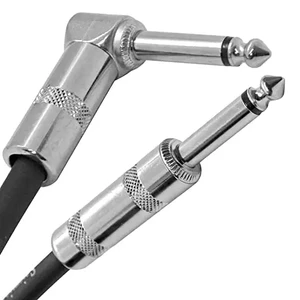 Guitar Cable 1/4 Inch Coaxial PVC Right-Angle Instrument Cable-10 Foot (Yellow Brown) for Monitor/Microphone Use Customizable