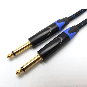 High-End Guitar Cable with 24K Gold Plated Brass Plugs and Metal Construction