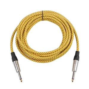 10ft 3m Electric Instrument Guitar Cable 6.35 1/4 Jack 24AWG OFC Wire Low Noise with Double Shielding Guitar Cable