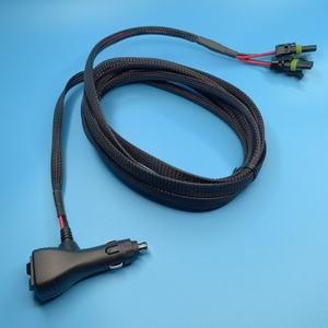 Factory Direct Wire Harness Braided Mesh Tube Cable Assembly Car Cigarette Lighter Plug with Switch Fuse to D3021Y Cable Harness