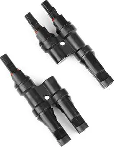 Solar Branch Connectors Waterproof Solar Panel Cable Connectors 1 Pair of Y Connector for Connecting Solar Panels FMM+MFF 30A