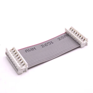 Customized 50mm IDC FFC 12Pins 28AWG 1.25mm White Pitch Wiring Harness Cable Assembly Nylon/PTFE/PVC Insulation Electronic