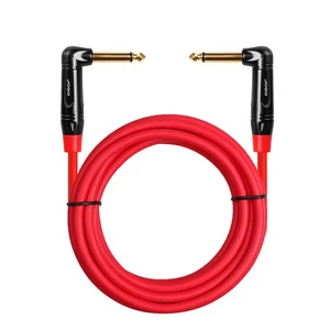 Guitar Cable, 16 ft Instrument Cable Solderless 1/4 Inch Right Angle to 1/4 Inch Right Angle 6.35mm Plug Electric Guitar Cord