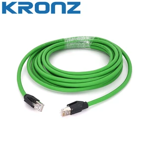 KRONZ Industrial 10M Cat.6A Ethernet/IP Dual Shielded High Quality RJ45 Connector 26AWG 8 Pin Robust Pre-molded Circular Cable