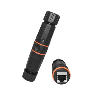 Wholesale 12V IP68 Waterproof RJ45 CAT6 STP Connector Outdoor CCTV Ethernet Coupler Industrial Marine Network Nylon PA66