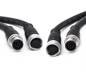 Custom ip68 waterproof m12 sensor cable connector with shield cable