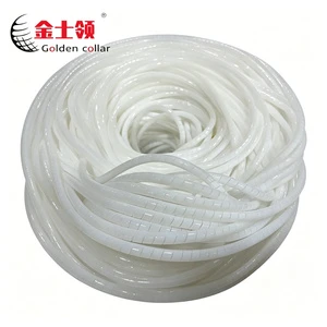 Pure PTFE Spiral Corrugated Conduit PFA FEP Flexible Wire Loom Tubing High Temp Abrasion Resistant for Cable Harness Protection
