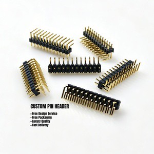 Headers Wire Housings 2.54mm Right Angle Pin Header Male Gold Plated Wire To Board Connector Jumper Cable 90 Degree RoHS