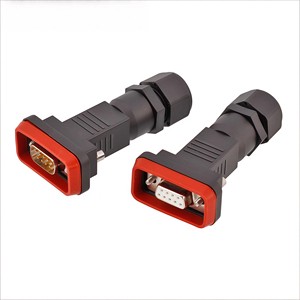 Nylon Housing 9 Pin RS232 Male Plug Waterproof D-SUB Harness AISG DB9 Connector
