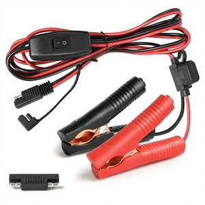 16AWG SAE Wiring Harness Battery Clamps 12V SAE Connector Fuse On/Off Switch IP67 Rated EV Application PVC/Nylon/PTFE Insulation