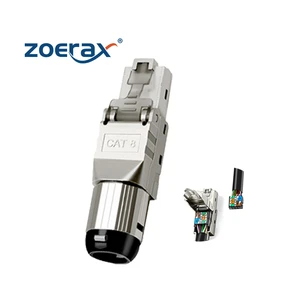 New Arrivals CAT8 Connector Tool-Free 2000Mhz 40Gbps Gold Plated Plug Shielded STP RJ45 Ethernet Connector