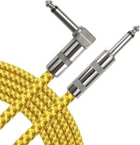 1/4inch 10ft 6.35mm Guitar/Bass Audio Cable Adaptor Balanced Stereo Amplifier with OFC Core CE/FCC Certified Gold