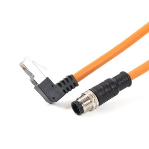 Wholesale IP67 CAT6 Industrial Ethernet Cable M12 X 8 Coded RJ45 Data Communication Patch Cable Internal Elbow Sftp Pure Copper