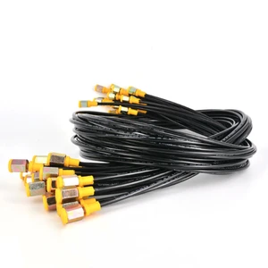 High Pressure Steel Wire Hydraulic Oil Test Hose Fibre Polyurethane ISO9001 Certified DN2 Flexible Microbore M16*2 Smooth Black