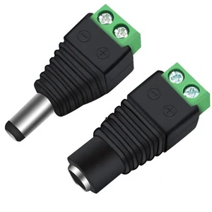 DC Socket Connector 2.1*5.5mm Female / Male Power Jack Adapter Plug Cable Connector