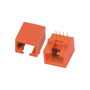 GLGNET RJ45 Ethernet Cat6 8-Port 8-Core EMI Shielded Gold-Plated Copper Alloy Contacts Through Hole Installation Tab Tape Reel