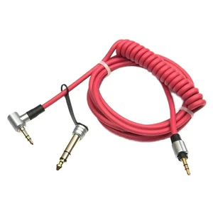 3.5mm AUX Cable Gold Plated - Professional Retractable Coiled Spring Audio Cable with OFC Shielded Wire Car Studio Equipment