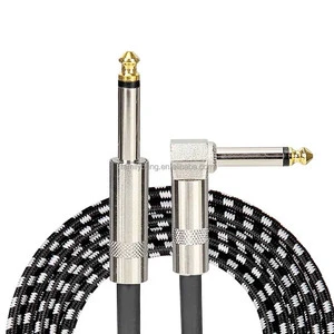 Guitar Cable Right Angle 6.35mm Jack Mono Cable 1.5m for Sound Mixer Amplifier Electric Guitar AUX Instrument Wire