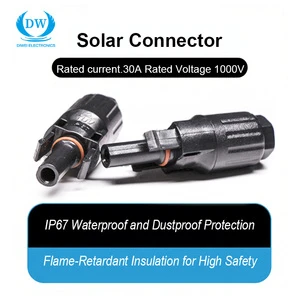IP67 Waterproof 30A DC 1000V 2.5mm2 4mm2 6mm2 Solar Cable Connector For Solar Pv System
