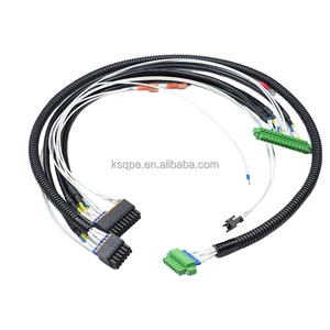 Custom Industrial Control Wiring Harness with Corrugated Tube & Phoenix Terminal Blocks for PLC Systems
