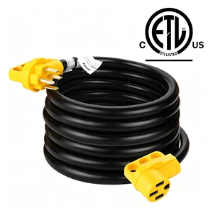 Epicord 50A 30FT RV Power Cord Handle Heavy Duty Copper 14-50P 14-50R Extension Cable ETL Certified Camper Trailer Motorhome