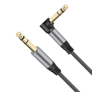 Factory Guitar Audio Instrument CableRight Angle Plug 1/4 Inch Jack Cable 10ft Braided 6.35mm Electric Guitar Cable