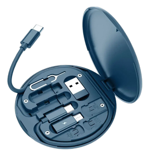 Portable 6-in-1 Phone Charging Adapter Kit 0.2M Type C USB Cable Braid Nylon Jacket Fast Charging Travel Mobile Phone Set