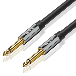 Bochara Guitar Instrument Cable 1/4 Inch 6.35mm TS to 6.35mm TS OFC Audio Cable Foil+Braided Shielded 2m 3m 5m 10m