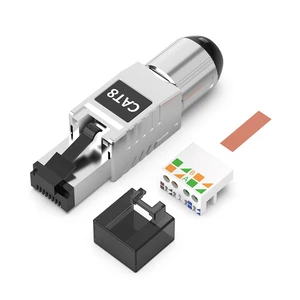 ZHEFAN Toolless Waterproof Network Ftp Stp Shielded Cat8 Connector Modular Rj45 8p8c Plug Modular Plug