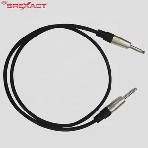 Guitar Audio Cable 6.35mm Mono Phone Plug Zinc Alloy Shell Nickel Plated Finish Bare Copper Conductor Spiral Shielding PVC