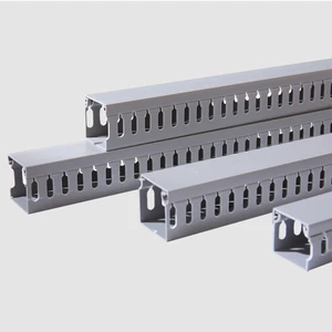 Slotted PVC Cable Management Duct Screw Mounted Channel for Factory Automation Panel Wiring Retrofit Projects