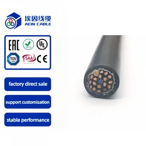 JZ-HF Digital Coded Special PVC Control Oil Resistant 20 Core Double-sheath Low Voltage AEIN Brand Drag Chain Flexible Cable