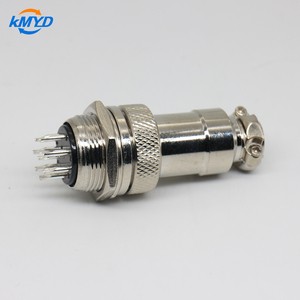 GX20 20M Industrial Automation Cable Connector 2-12 Pin Solder Type Threaded Plug Socket Copper Contact Material For Power